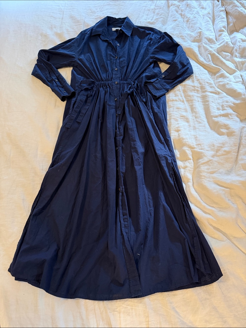 Universal Thread Navy Button-Front Maxi Shirt Dress